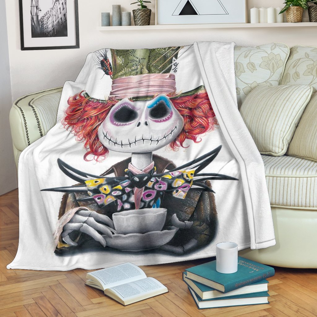 Jack Skellington Mad Hatter Premium Blanket