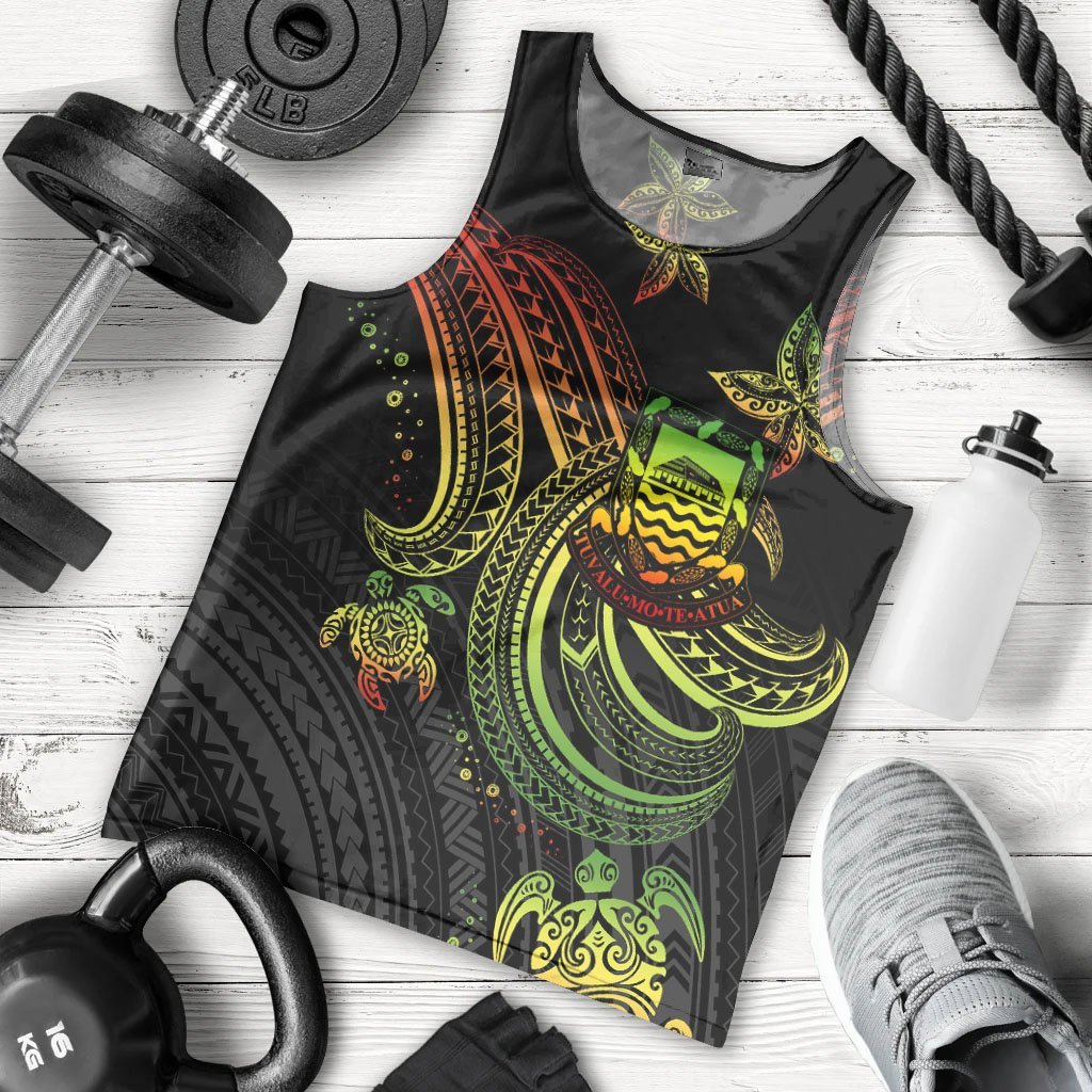 Tuvalu Custom Personalised Men’s Tank Top- Reggae Turtle – BN26