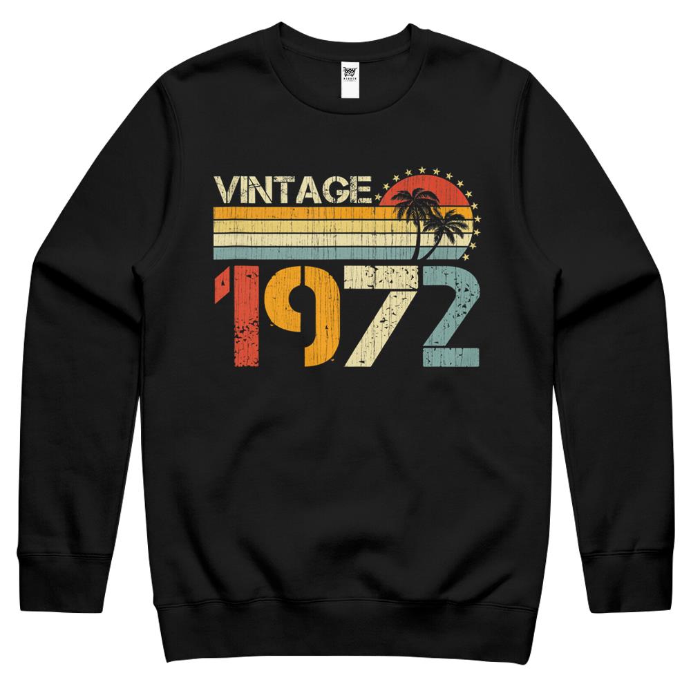 50Th Birthday Gift Vintage 1972 50 Year Old Retro Men Women Crewneck Sweatshirt