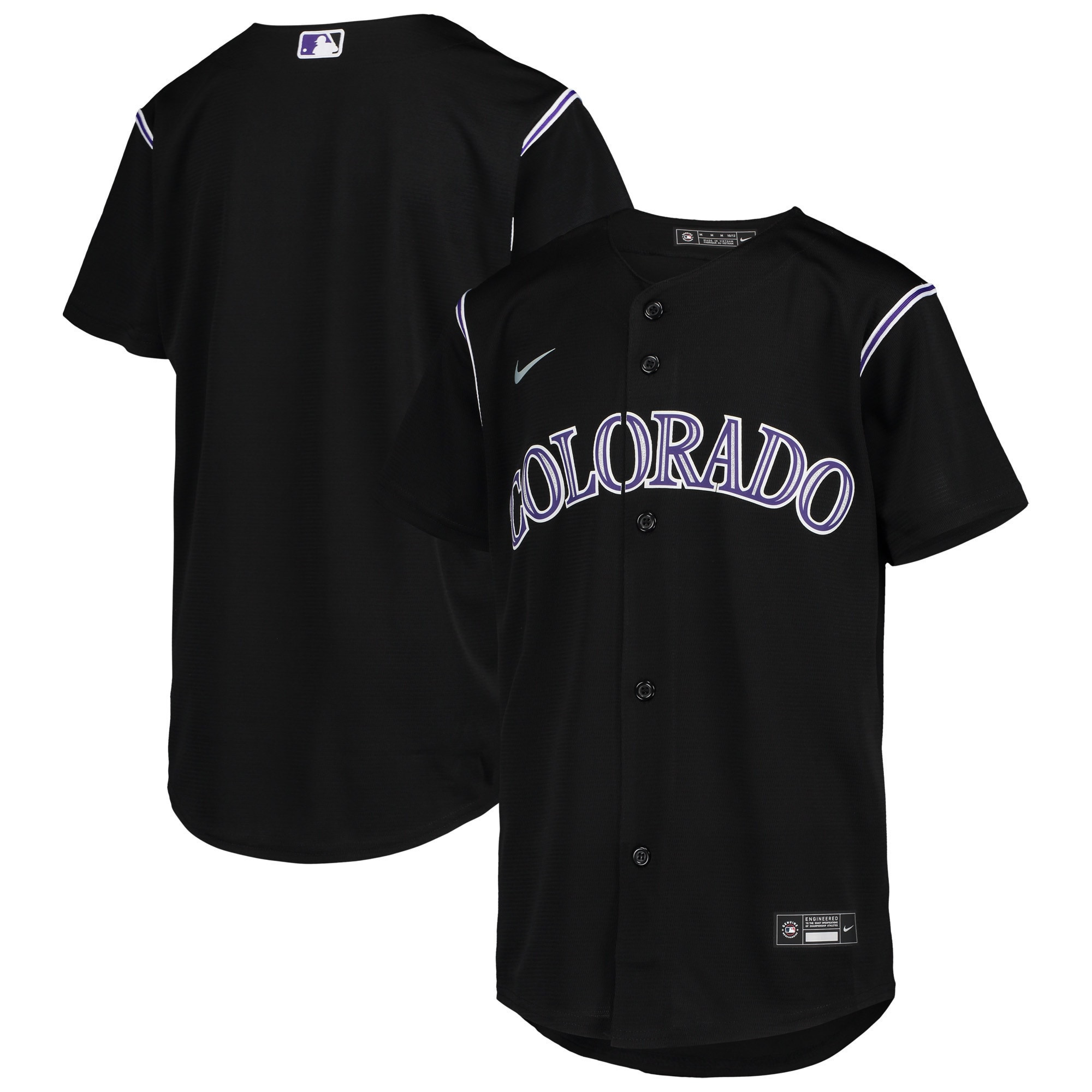 Colorado Rockies Alternate Replica Team Jersey – Black MLB Ver 1