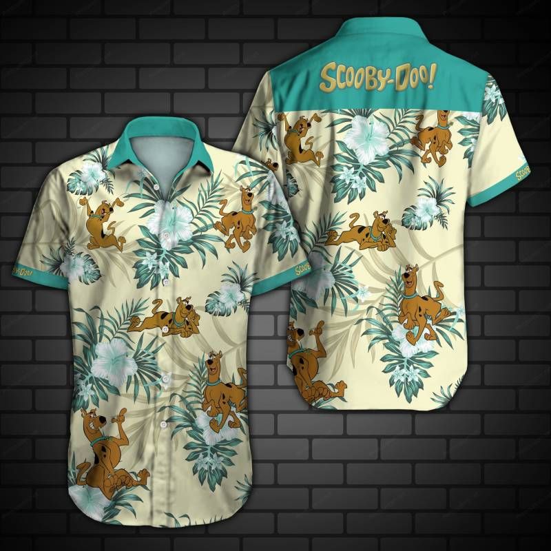 Scooby Doo Hawaii Graphic Print Short Sleeve Hawaii Casual Shirt Ha39786