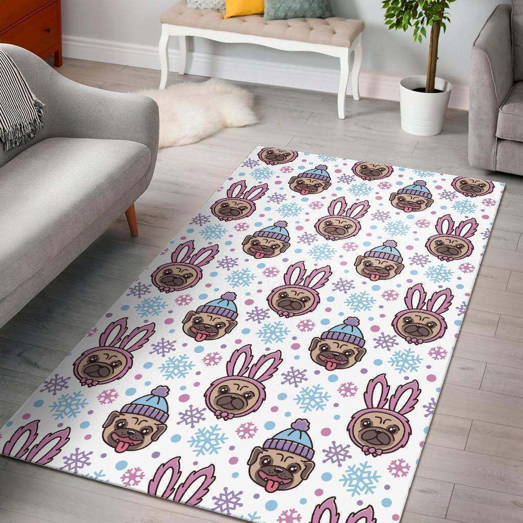 Cute pug hat rabbit costume pattern Rug