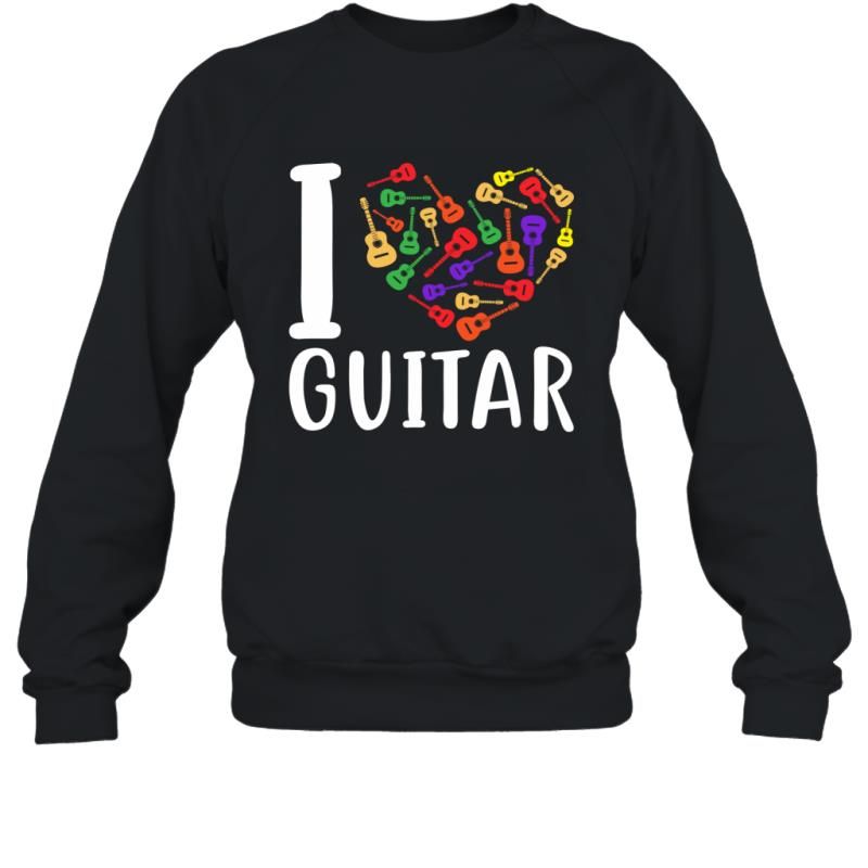 I Love Guitar Funny Guitarist Heart Shirt Sweatshirt