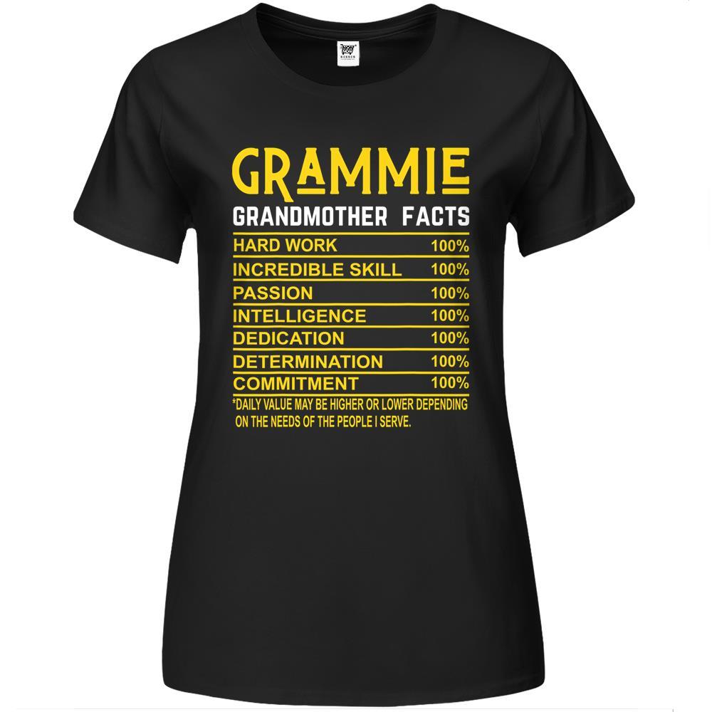 Nutritional Facts Shirt, Nutrition Facts Premium Womens T Shirts, Grammie Grandmother Facts Grandma Nutritional Premium Womens T Shirts