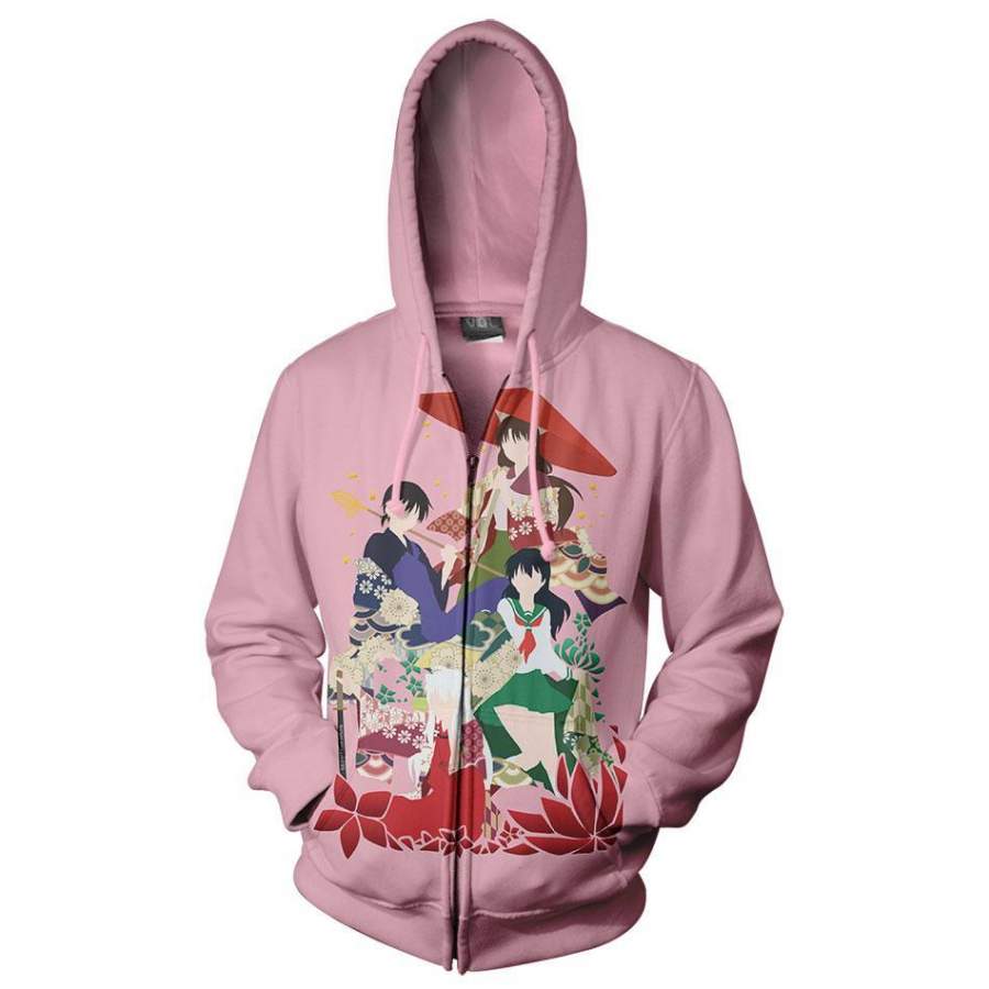 The Girl In Inuyasha Zip Up Hoodie