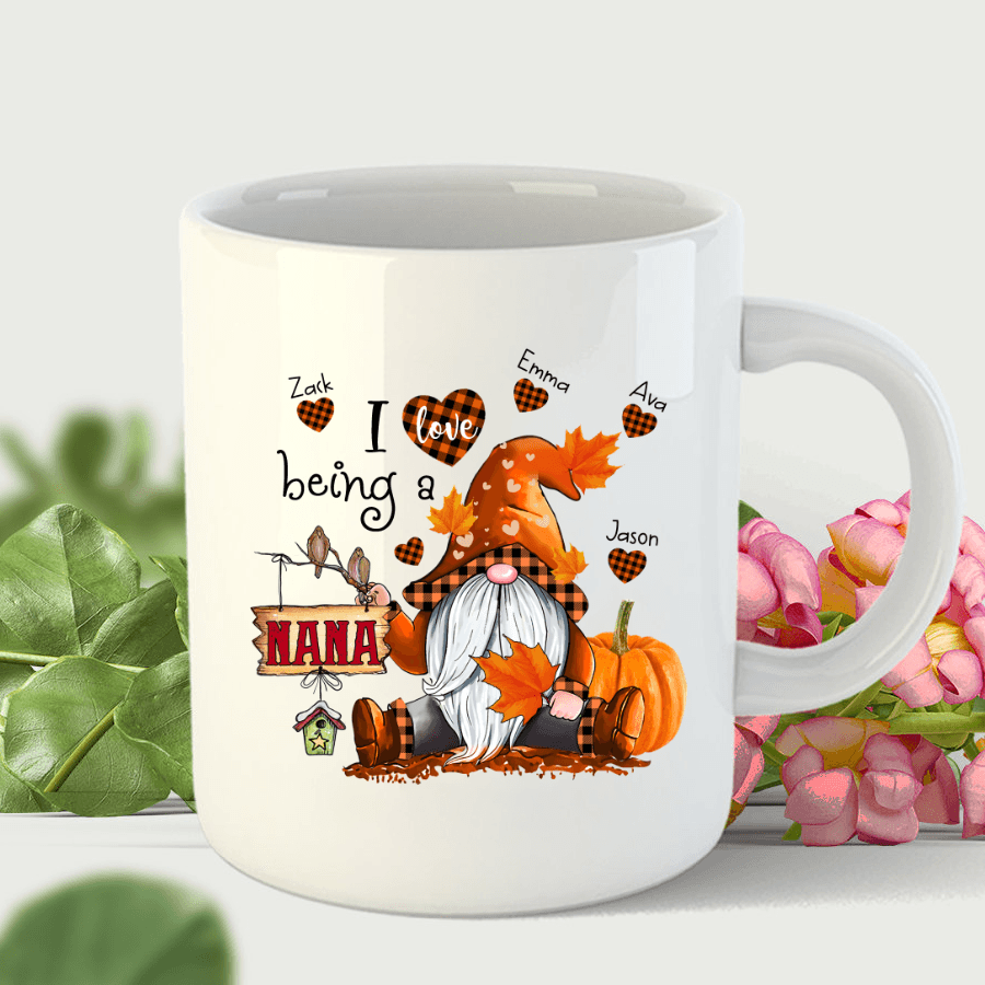 I Love Being A Nana Gnome Autumn Mug