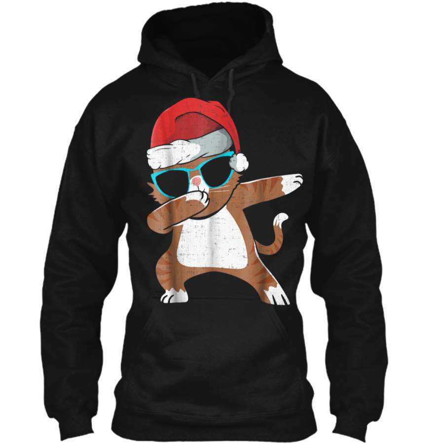 Christmas  Funny Cute Dabbing Kitten Cat Gift Pullover Hoodie  Christmas Gift Ideas