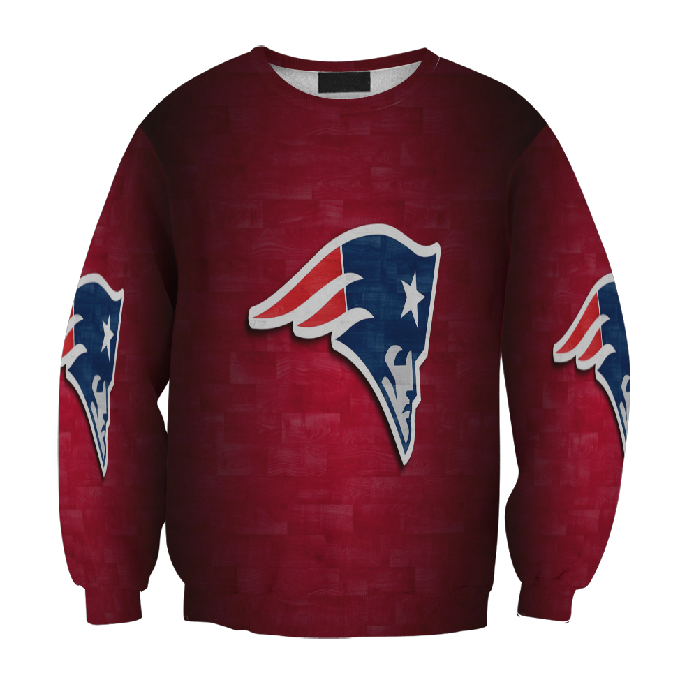 New England Patriots Red Wood Gift For Fan 3D Full Printing Sweatshirt