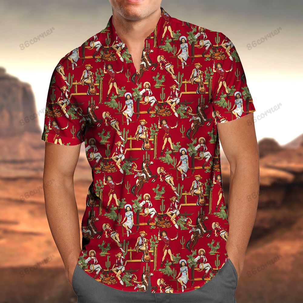 Cowgirl Red Hawaiian Shirt Ha98448