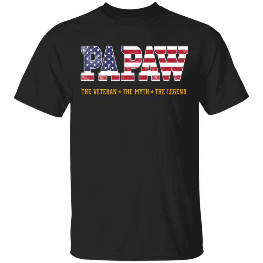 Papaw Veteran The Veteran The Myth The Legend For Mens Father’s Day Tshirt