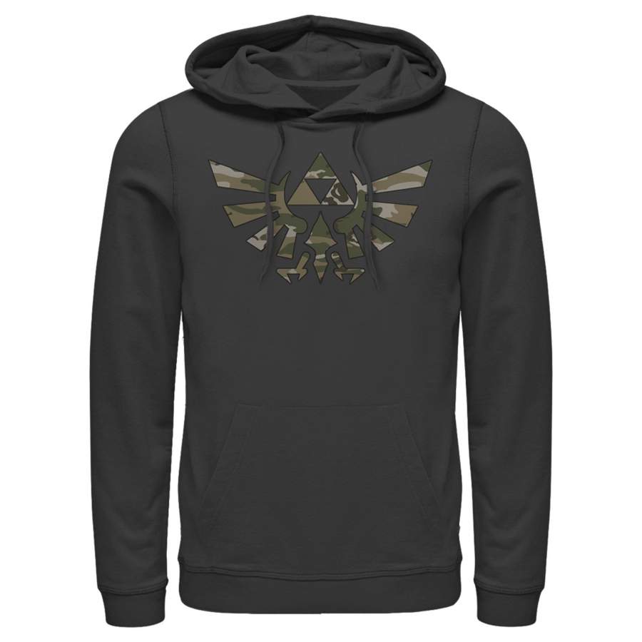 Nintendo Men’s Legend of Zelda Triforce Camouflage Print  Lightweight Hoodie