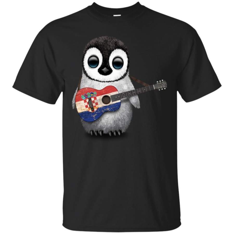 CROATIA FLAG – Baby Penguin Playing Croatian Flag Guitar T Shirt & Hoodie