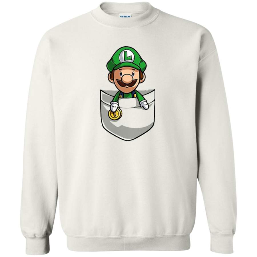 AGR Pocket Luigi Tshirt Crewneck Pullover Sweatshirt