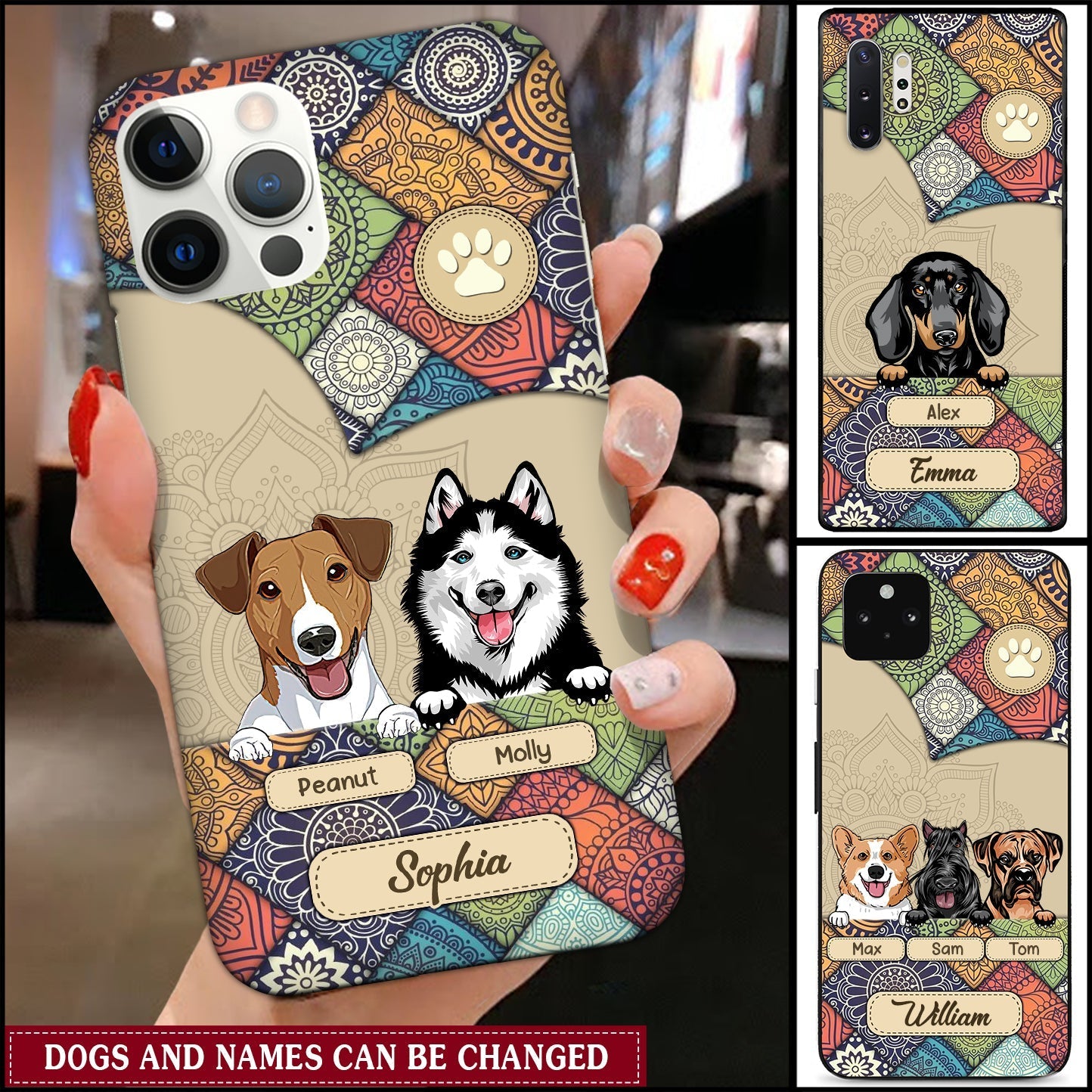 Personalized Dog Mom Puppy Custom Names Dogs Lover Phone Case