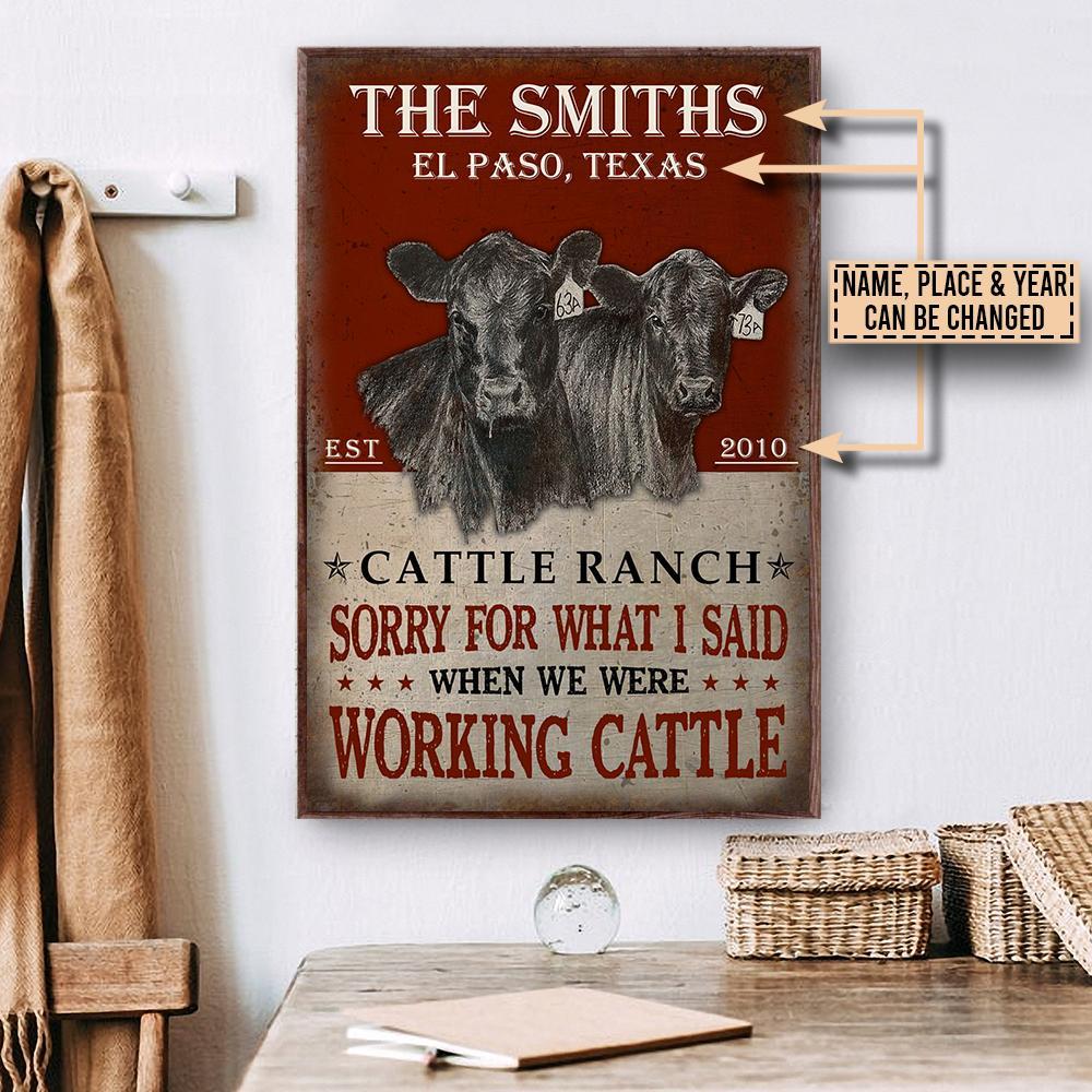 Aeticon Gifts Personalized Cattle Ranch Sorry For What I Said Canvas Mom Dad Gift Home Decor