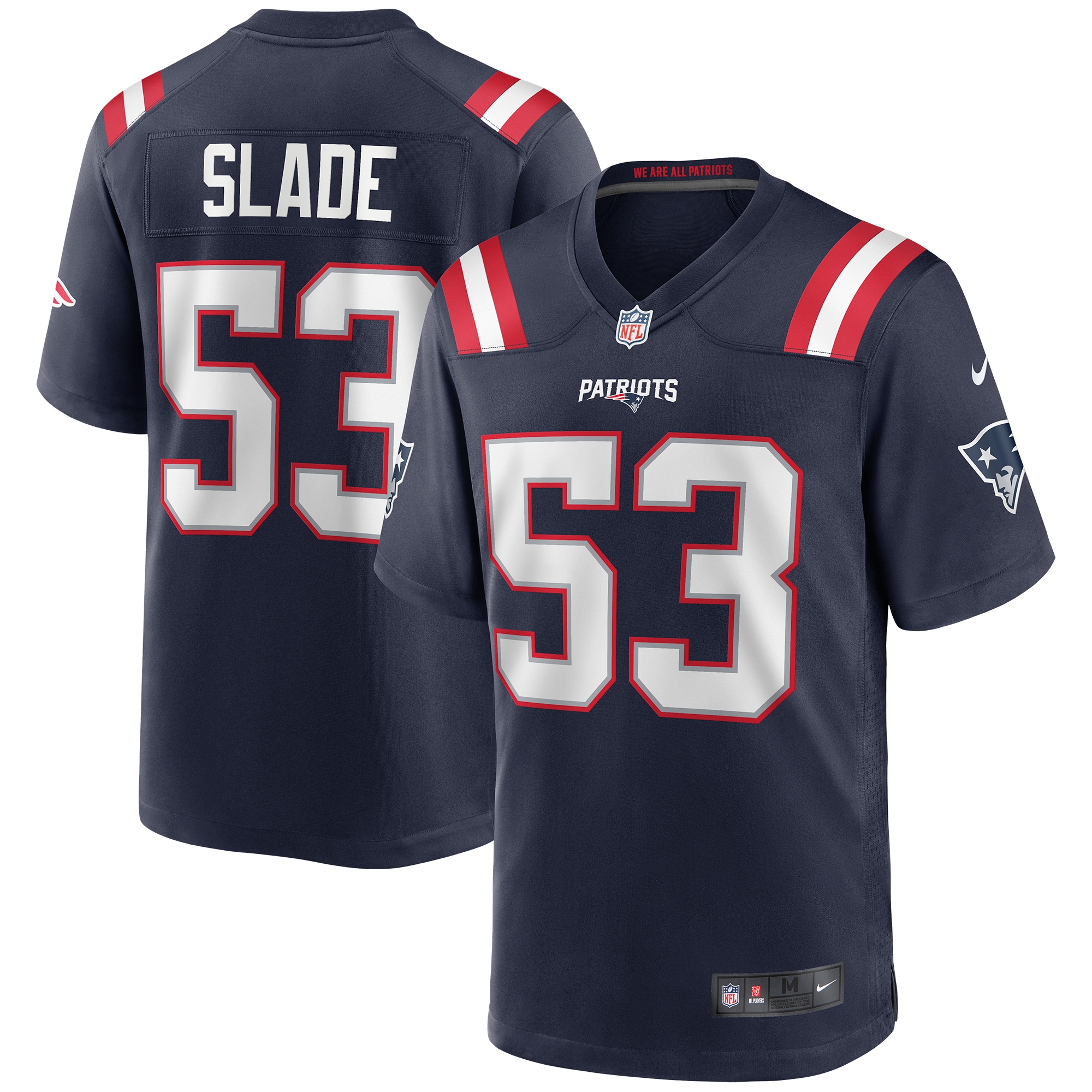 Chris Slade New England Patriots Game Retired Player Jersey – Navy