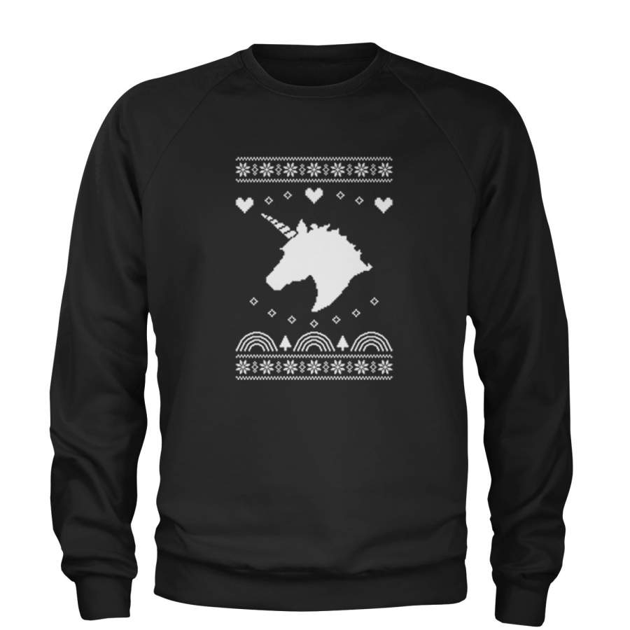 Unicorn Ugly Christmas Adult Crewneck Sweatshirt