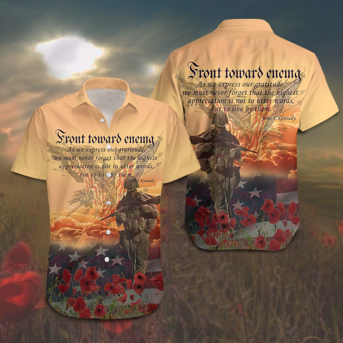 Veteran Front Toward Enemy Hawaiian Shirt – For Men And Women