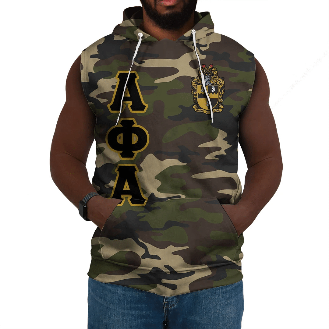 (Custom) Africa Zone Hoodie – Alpha Phi Alpha Camouflage Sleeveless Hoodie A31