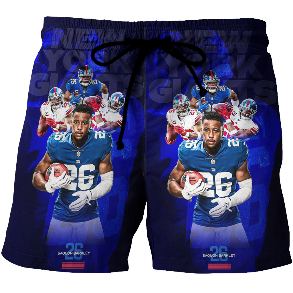 New York Giants Saquon Barkley3 3D All Over Print Summer Beach Hawaiian Short