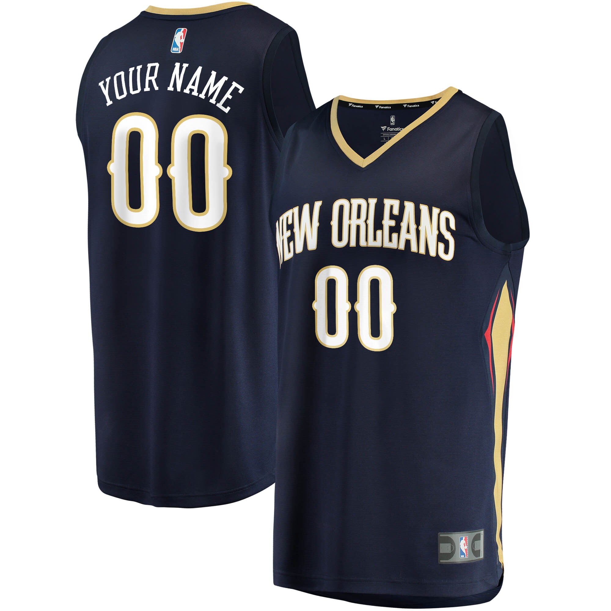 New Orleans Pelicans Fast Break Custom Jersey Navy – Icon Edition