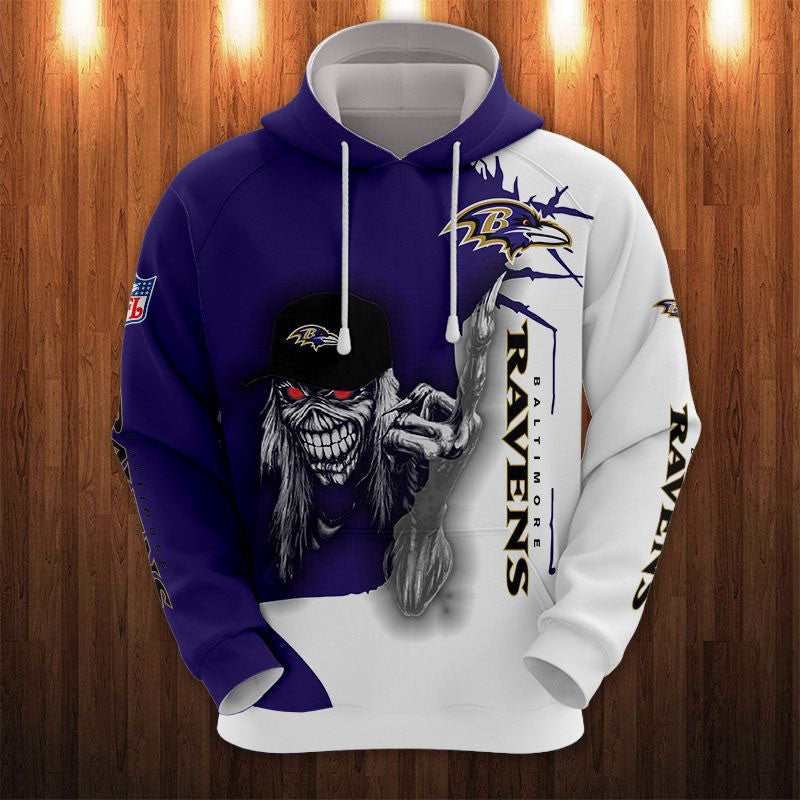 Iron Maiden Baltimore Ravens Zip Up Hoodies Pullover Hoodies – Amelio Shop