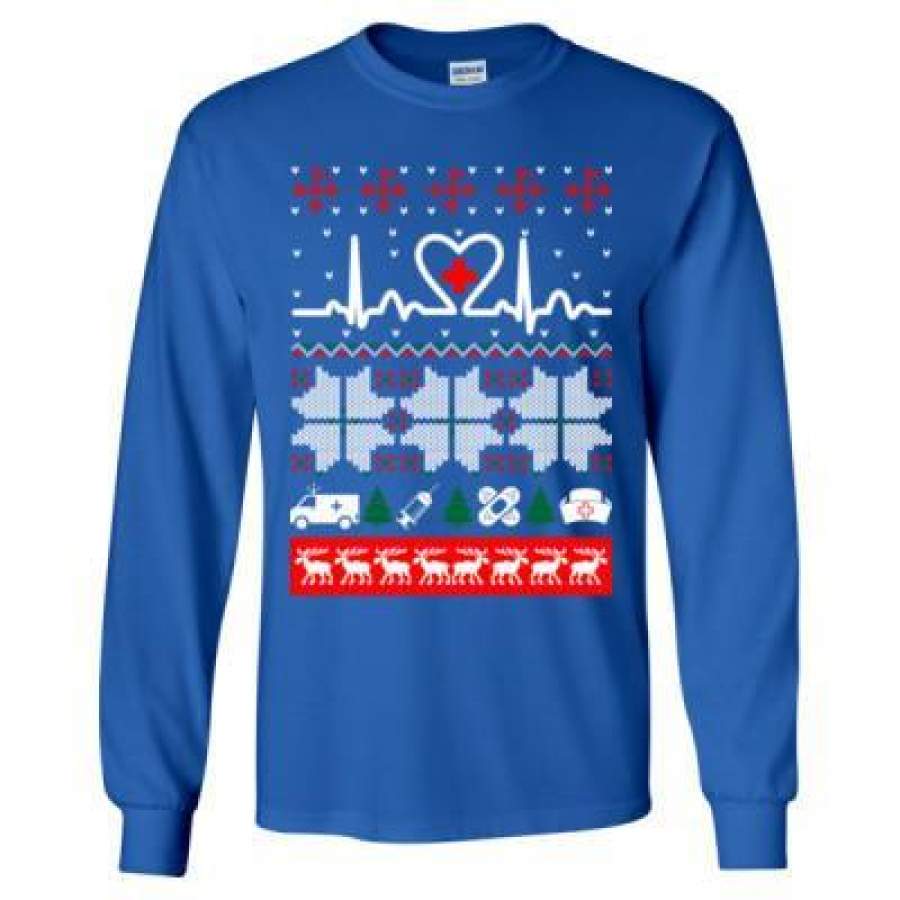 AGR Christmas Nurse Cna Doctor Ugly Sweater – Long Sleeve T-Shirt