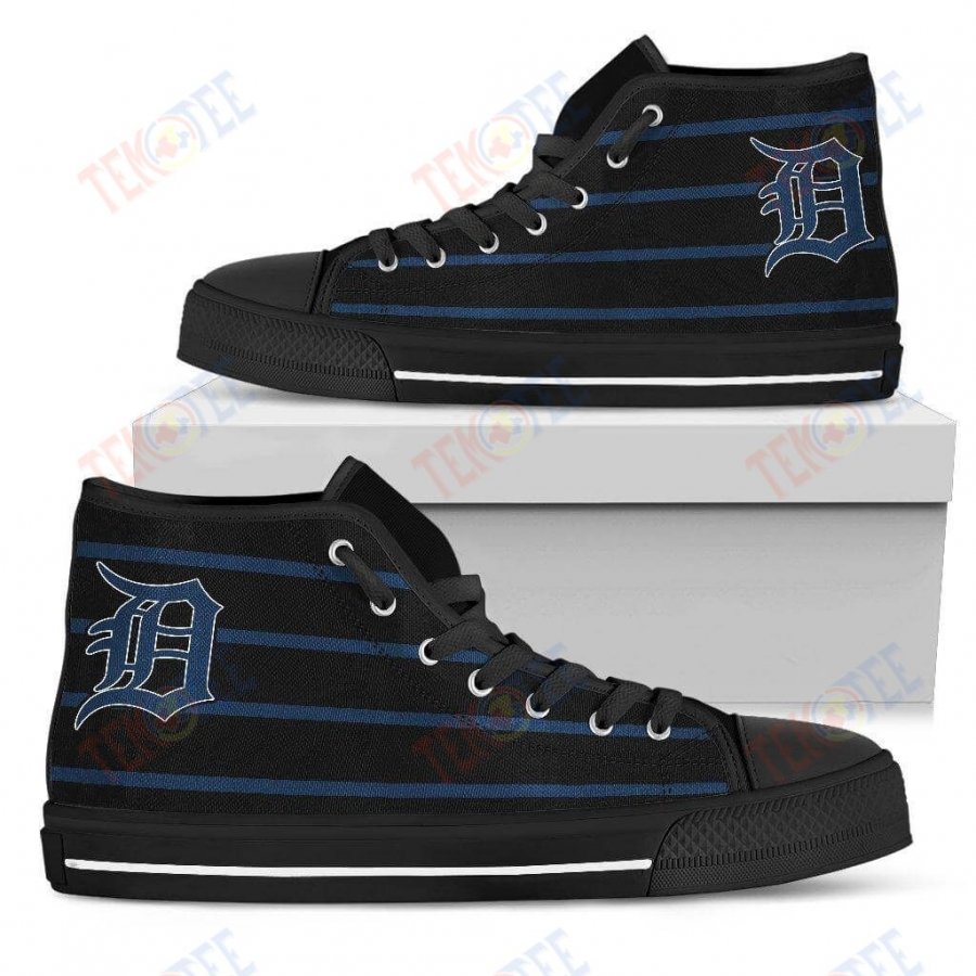 Mens Womens Detroit Tigers High Top Shoes Edge Straight Perfect Circle Shoes TMT587