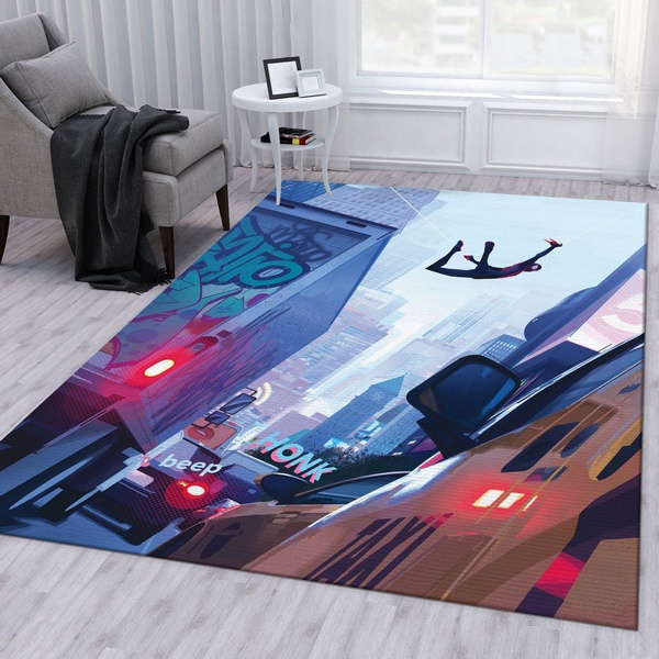 Streets Of Spiderverse Area Rug Living Room Rug Home Decor Floor Decor