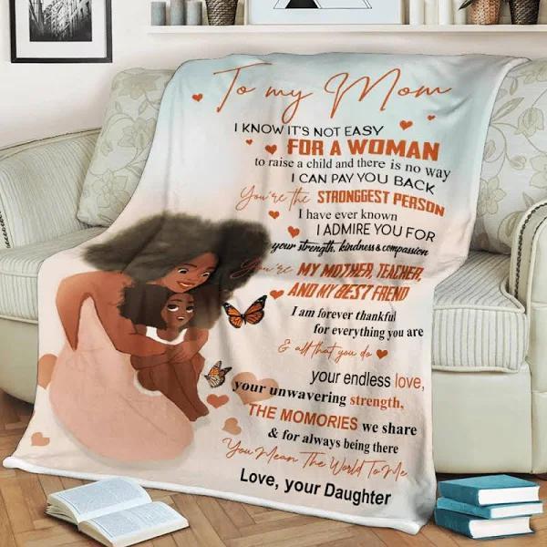 To My Mom Your Endless Love Fleece Blanket Gift For Mom From Daughter Home Decor Bedding Couch Sofa Soft And Comfy Cozy