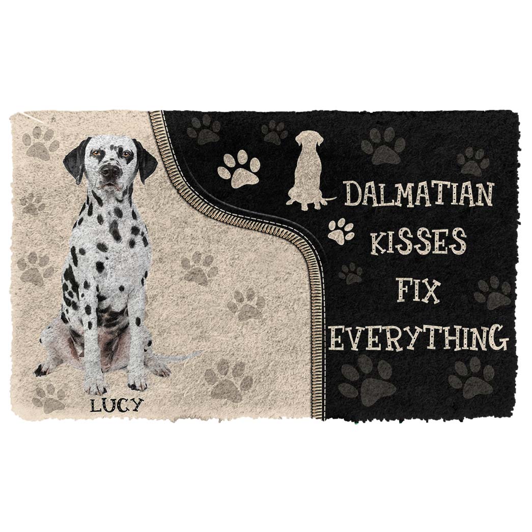 Gearhumans  Gearhuman 3D Dalmatian Kisses Fix Anything Custom Name Doormat