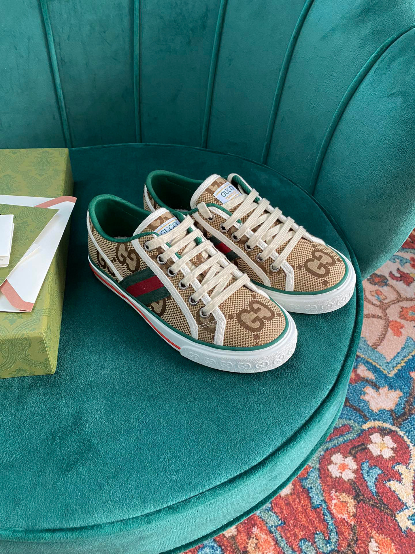 GG Gucci Tennis 1977 Sneaker In BeigeEbony SNK457671572