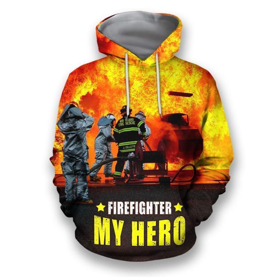 All over printed firefighter shirt Hb1