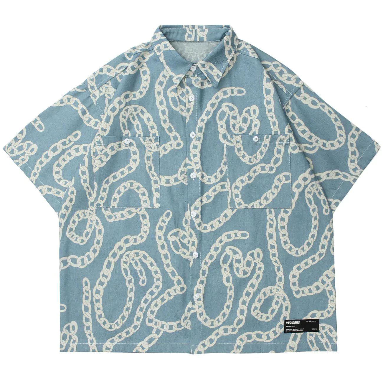 Talishko™ – Chain Pattern Full Print Short Sleeve Shirt