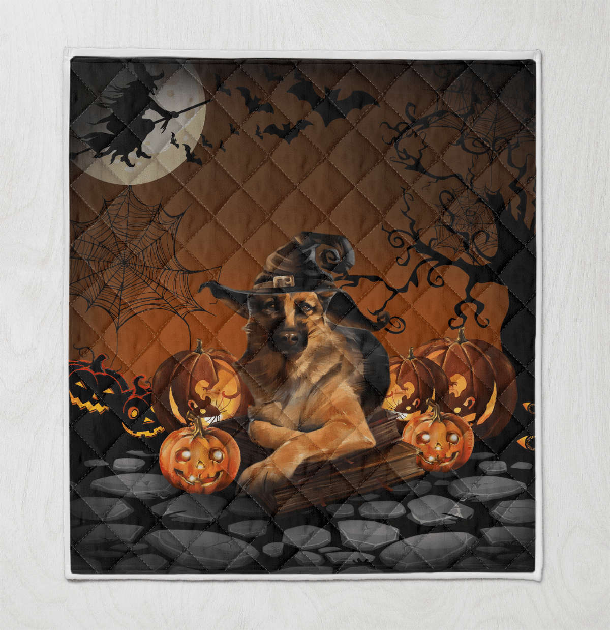 German Shepherd Halloween Quilt Blanket Wq2609370