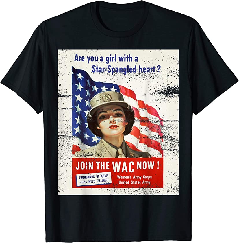 WAC Women’s Army Corps Military T Shirt Vintage Recruiting