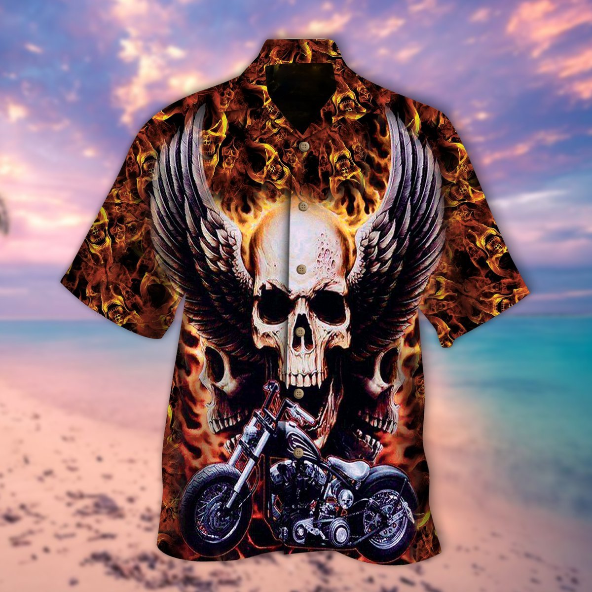 Winged Skull Hawaiian Shirt | For Men & Women | Adult | Hw9305