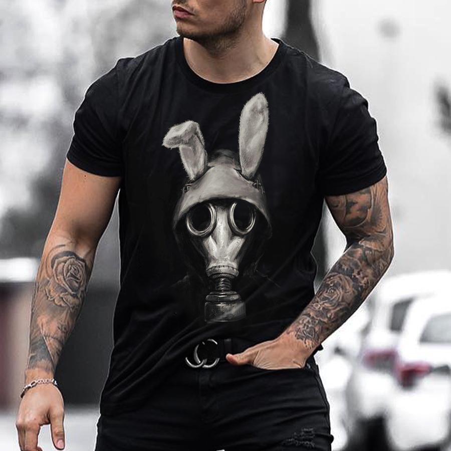 Black Rabbit Printed Mens T-shirt