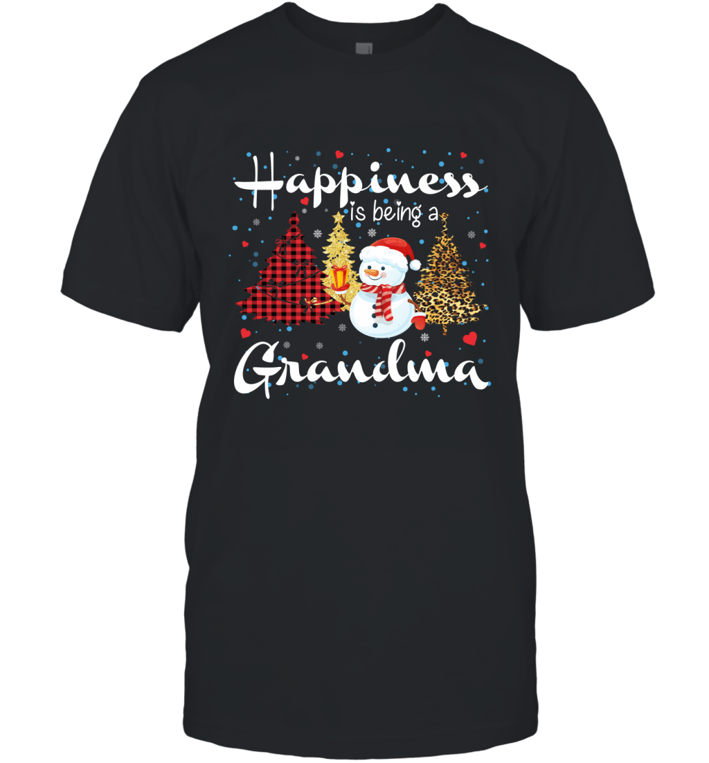 Happiness Grandma Cute Snowman Christmas Gift Shirt T-Shirt