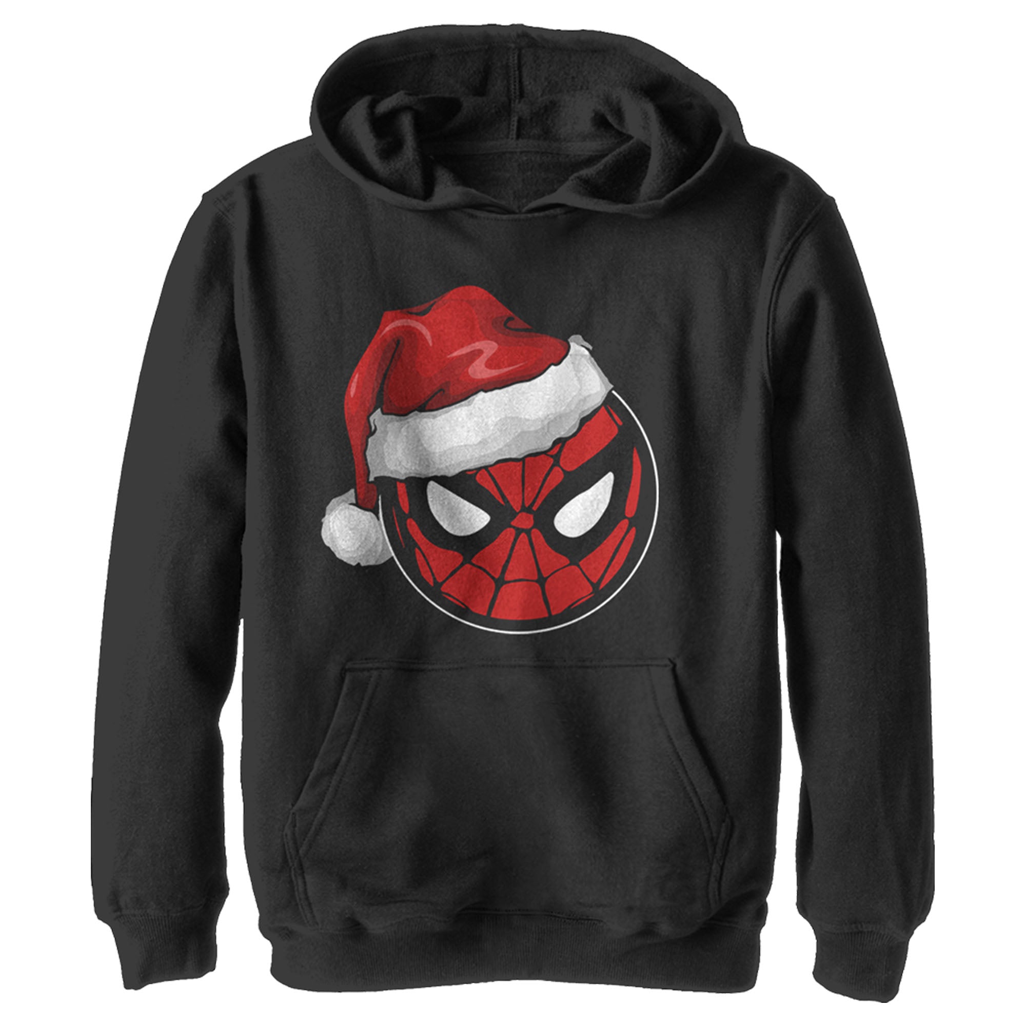 Boy’S Marvel Christmas Spider-Man Santa Hat Pull Over Hoodie