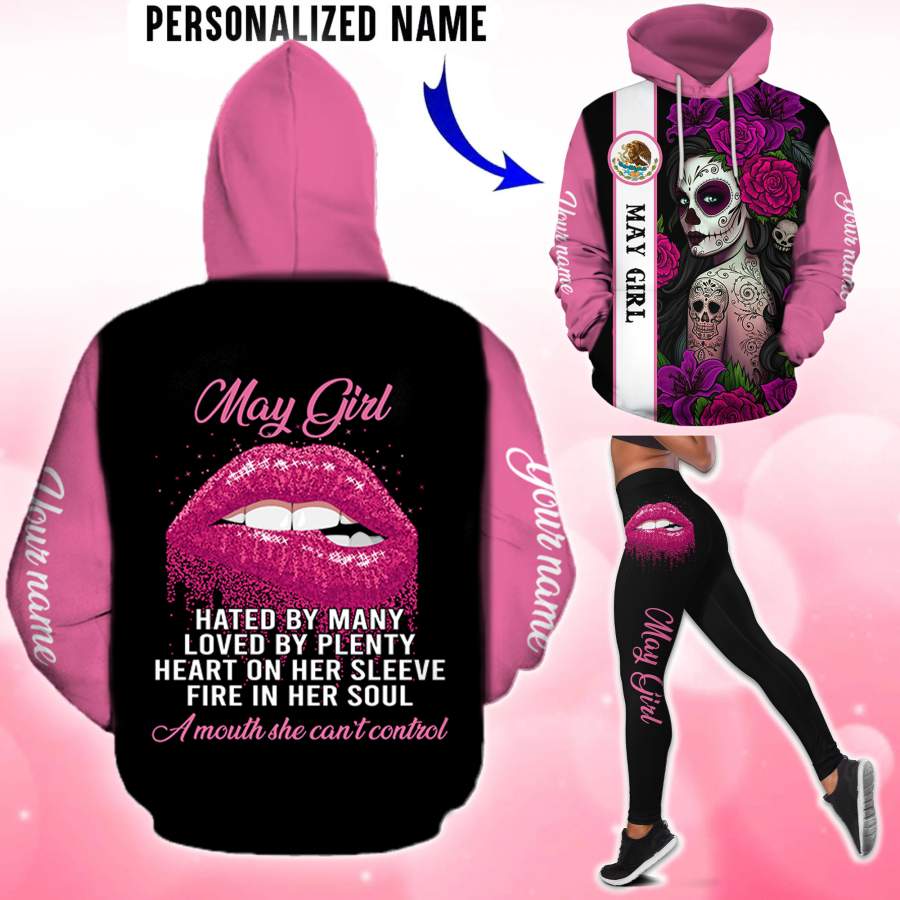 May Girl Customize Name 3D All Over Printed Shirts For Women MH10112005