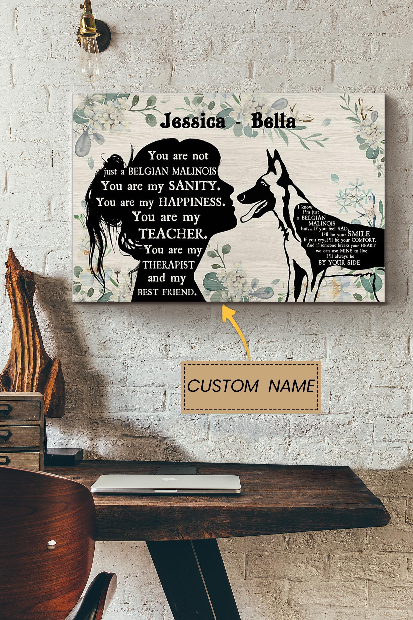 Belgian Malinois Girl Therapist Best Friend Personalized Poster – Animal Wall Art – Gift For Dog Lover Dog Foster Puppy Fan Poster