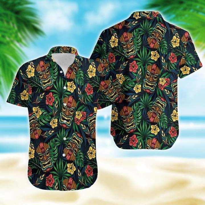 Tiki Green Tropical Hawaii Shirt Unisex Adult Ha105546