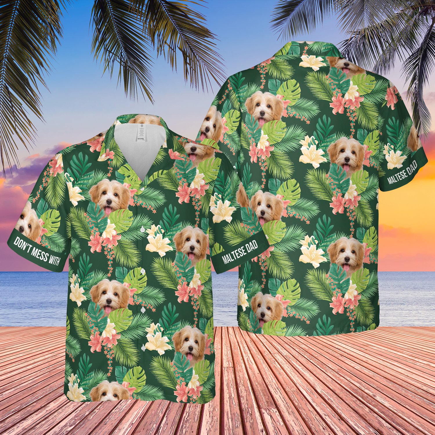 Mess With Maltese Dad Tropical Floral Hawaii Shirt Ha47277