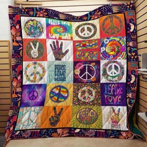 Hippie Peage Love 3D Quilt Blanket HGM27