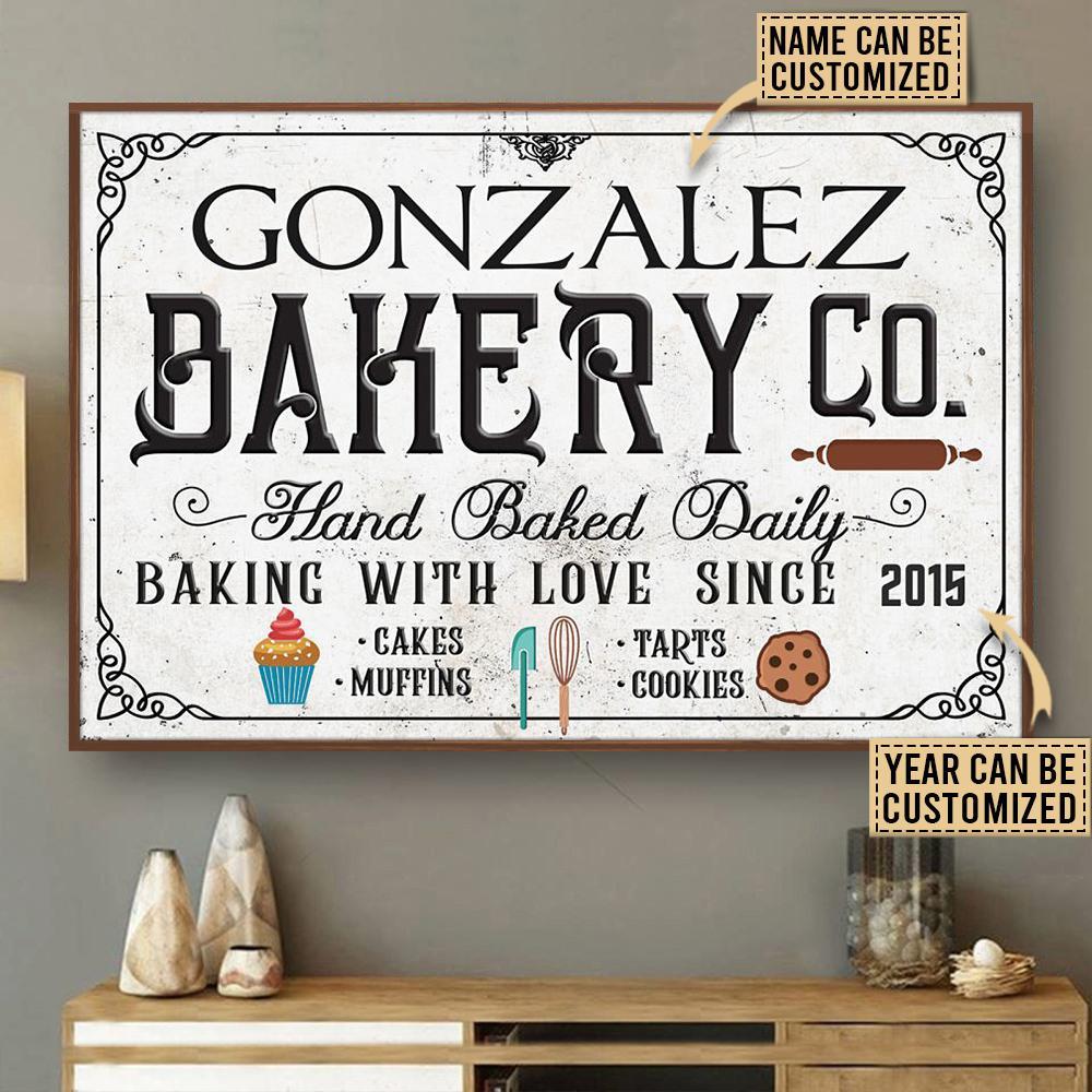 Aeticon Gifts Personalized Baking With Love Canvas Mom Dad Gift Home Decor