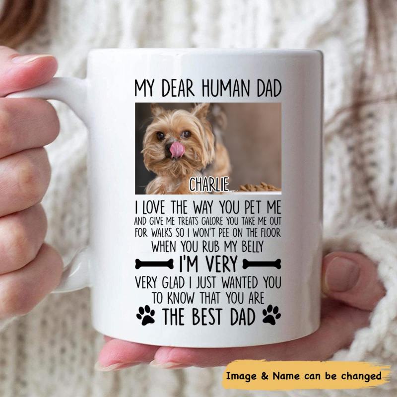 Custom Personalized Coffee Mugs Gifts Idea For Family, Couple, Married – Dog Dear Human Dad