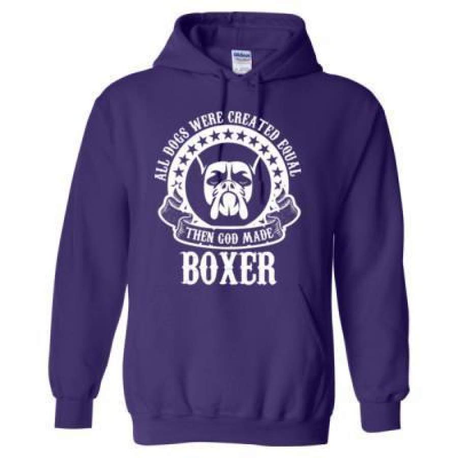 AGR All Dogs Were Created Equal God Made Boxer – Heavy Blend™ Hooded Sweatshirt