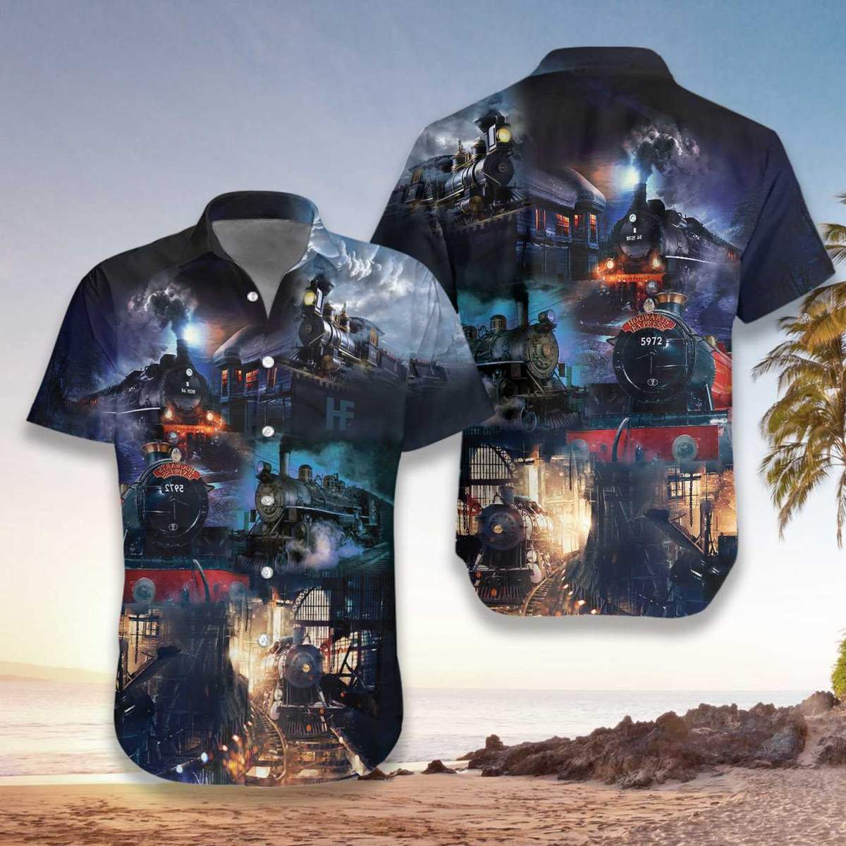 Train Locomotive Unisex Hawaii Shirt Full Size Adult Colorful Ha59620