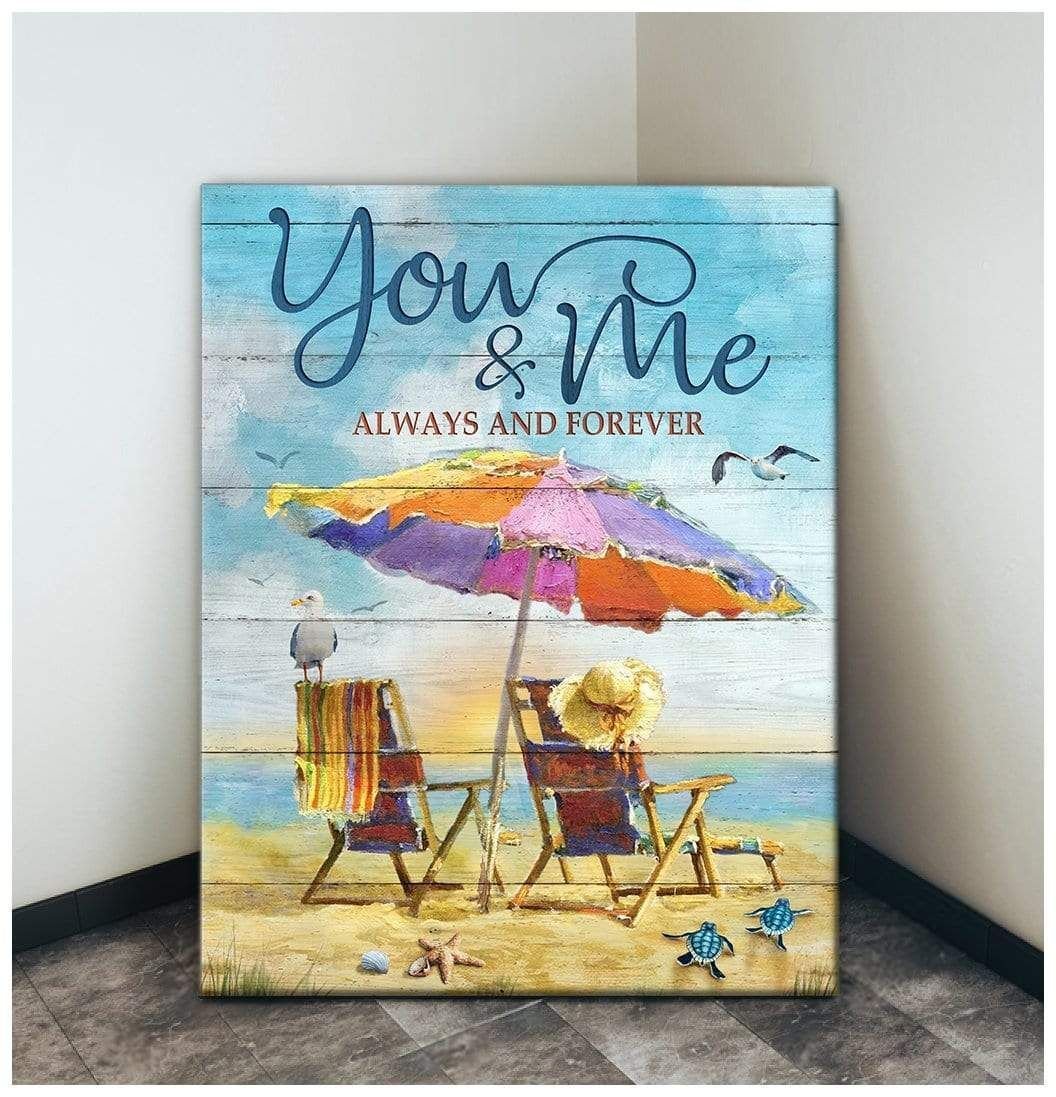 You And Me Turtle Wall Art Canvas Gift For Family, Wall Art Decor, Canvas Print, Home Decor